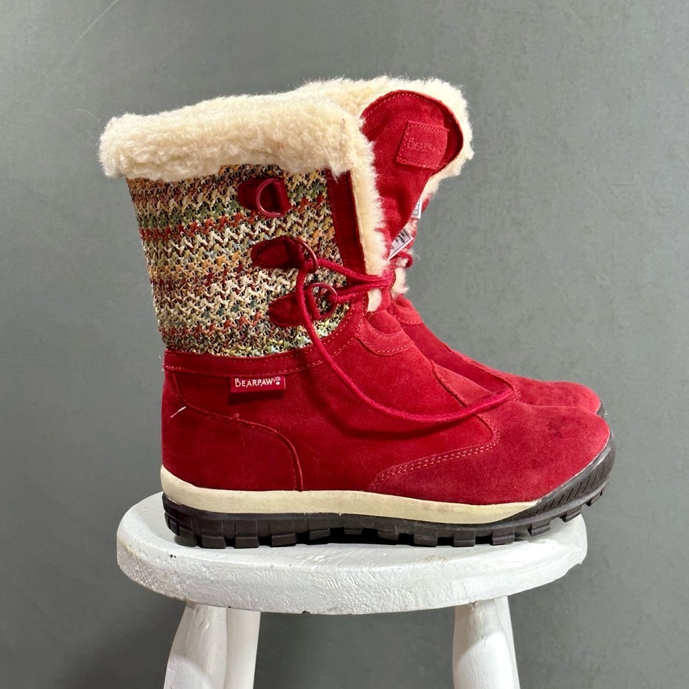 Bearpaw RED Ophelia Sheepskin Boot size 10 - worn once!